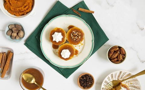 recipe image Salted Caramel Pumpkin Cheesecakes