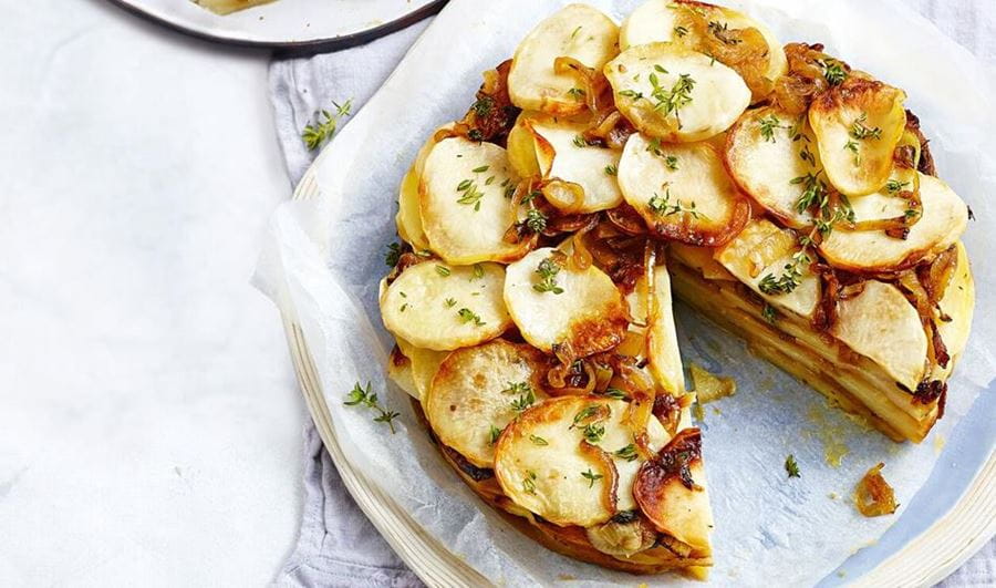 recipe image Potato and caramelised onion cake