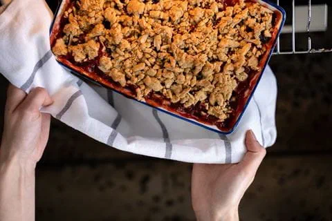recipe image Gluten-Free Apple and Rhubarb Crumble